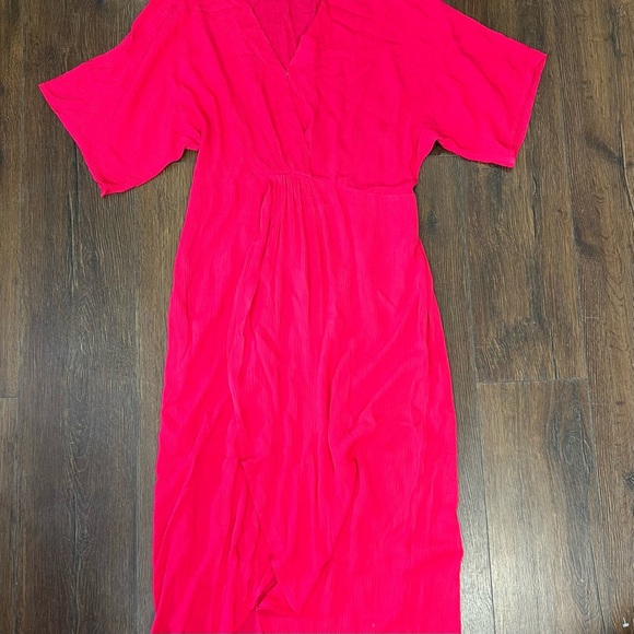 LOVESTITCH pink kimono midis dress SZ MED - Picture 5 of 9